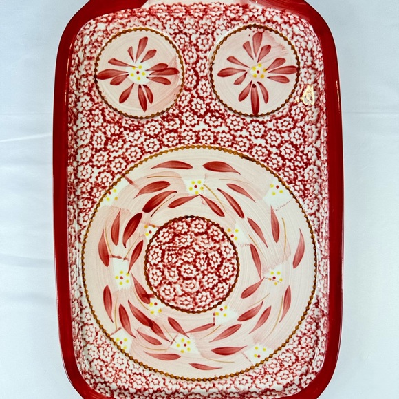 Vintage Temp-Tations Old World Cranberry Serving Tray - Picture 1 of 3